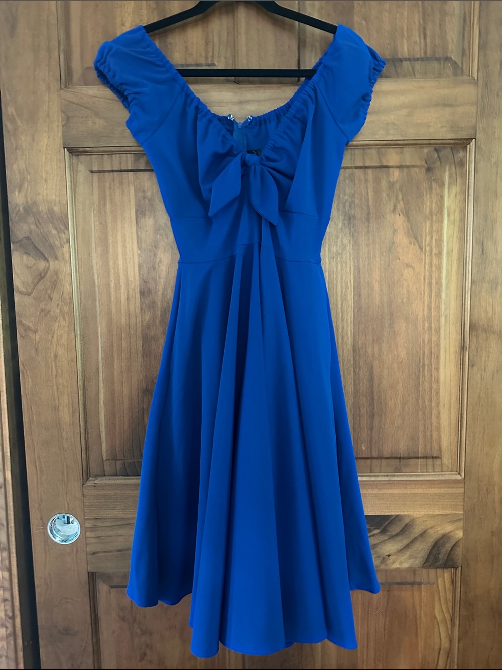 Pinup Couture Royal Blue Bow-Front Fit & Flare Dress